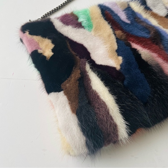 Real Mink Fur Crossbody Bag Rainbow Color - Picture 7 of 15